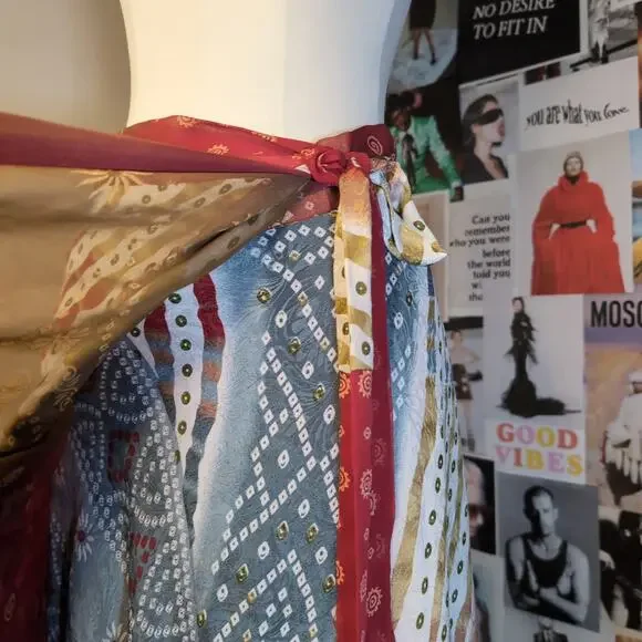 Bohemian Printed Summer Wrap Skirt - Picture 3 of 5